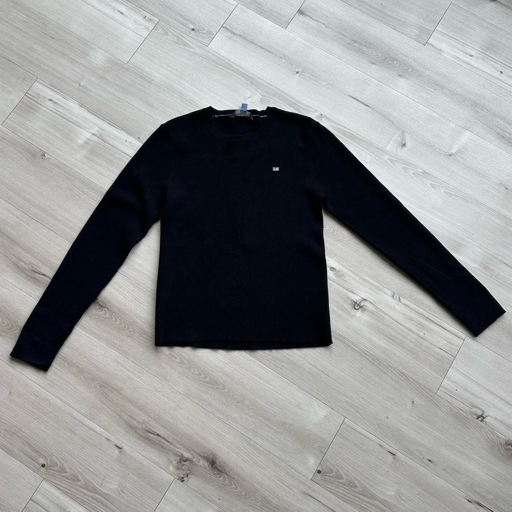00s polo jeans co black ribbed crewneck sweater